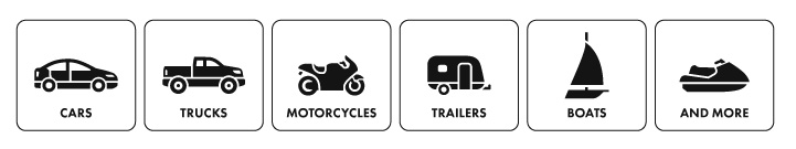 We accept all types of vehicles: Cars, Trucks, RVs, Motorcycles, Trailers, Campers, Boats and more!